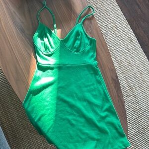 Green Spaghetti Strap Dress
